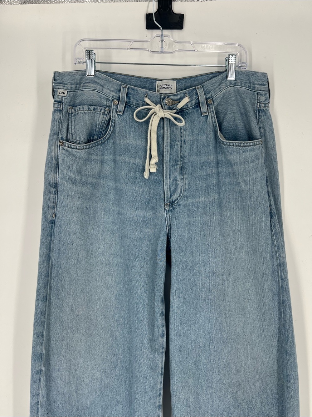 Citizens of Humanity Brynn Light Wash Drawstring Straight Leg Denim Jeans 31 - Picture 4 of 12